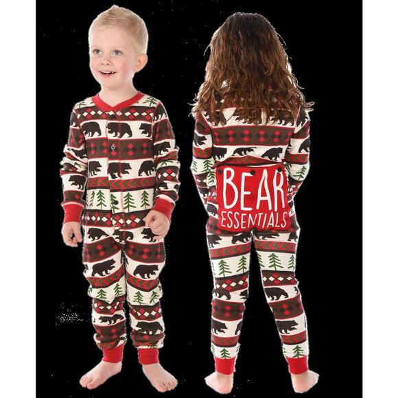 Lazy One Other - Lazy One Kids 6 Flapjack 1 Pc Pajama Pyjama Long Johns Bear Essentials Sleepwear